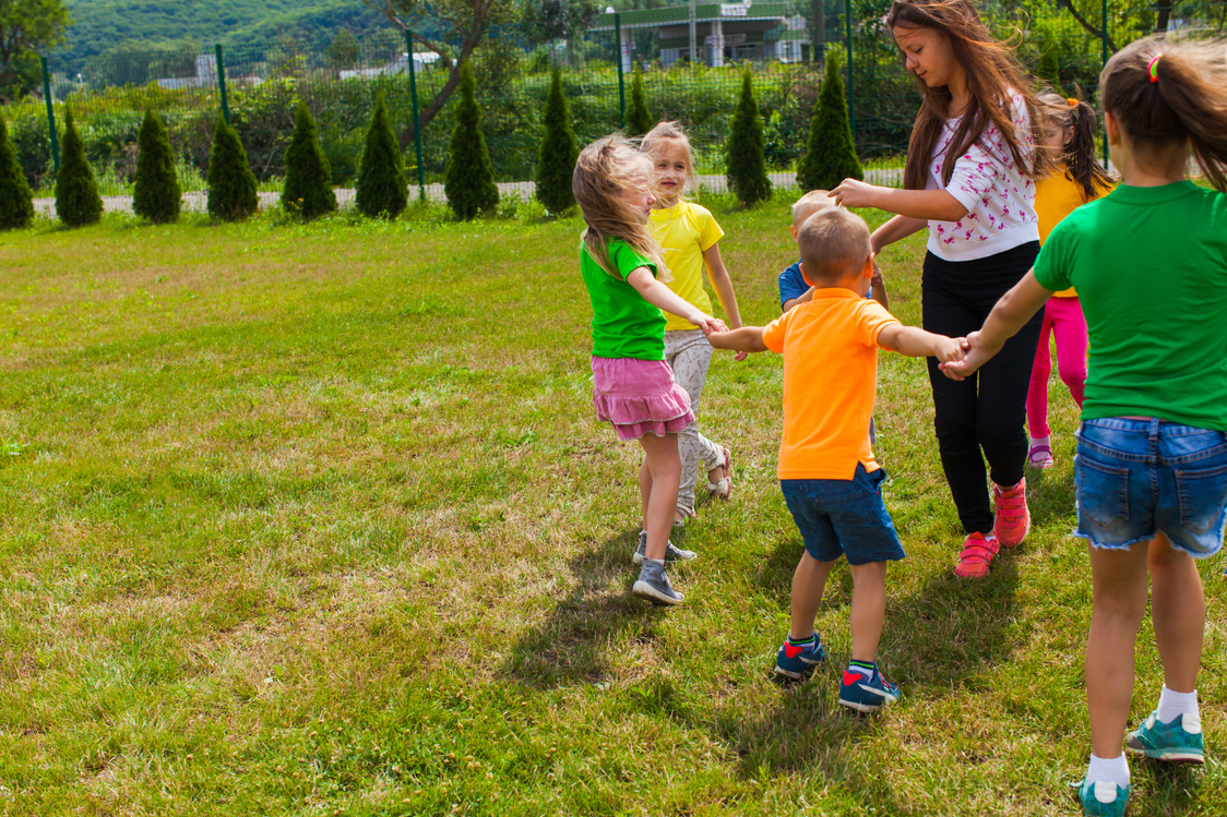 Kids at Art Camp Playing Outdoor